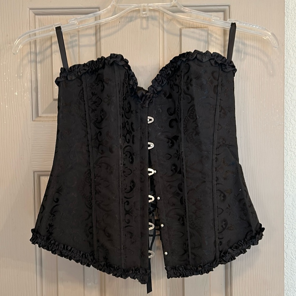 Black lace up corset- size S/M
